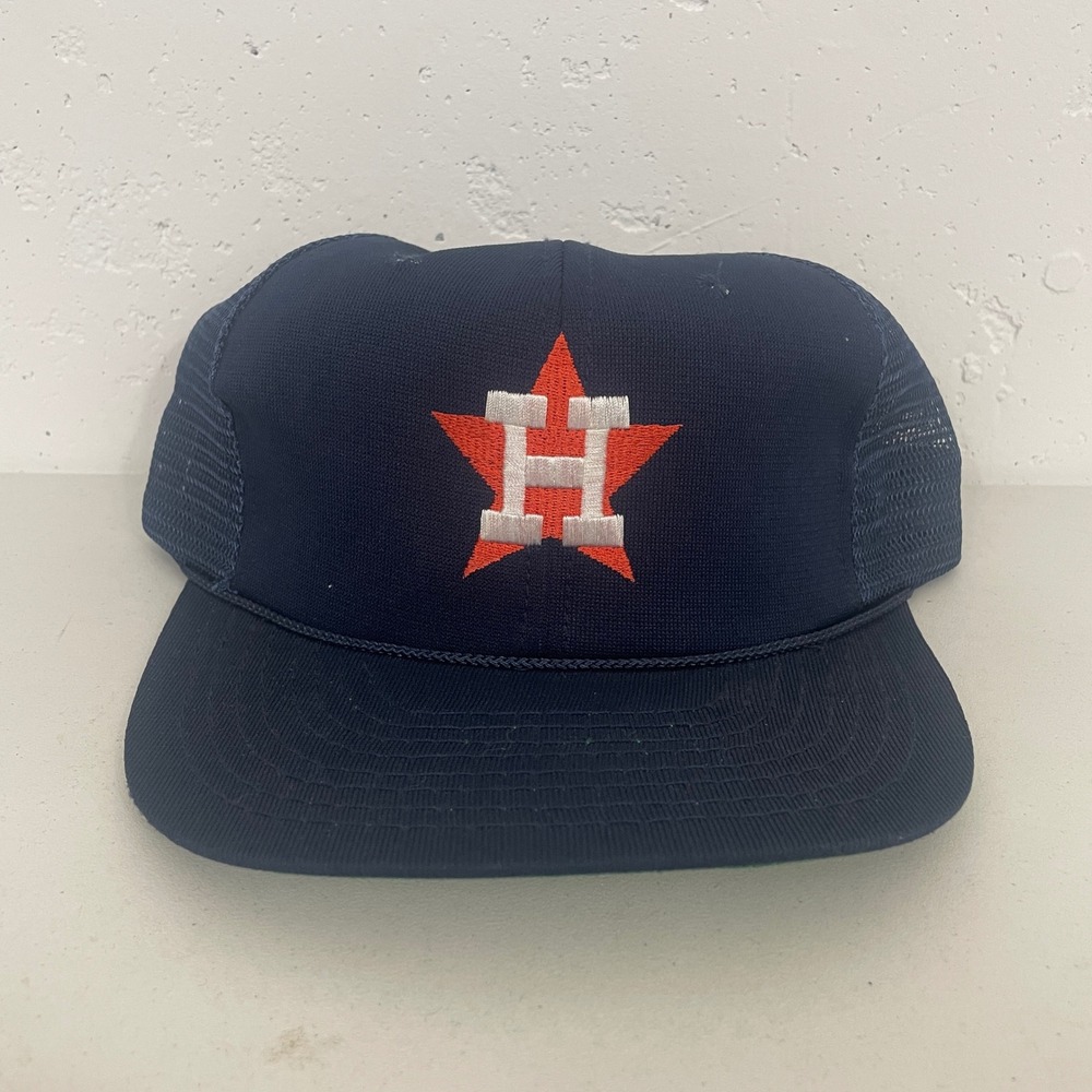 VTG TEI Houston Astros Snapback Hat Cap Star Logo Mesh Trucker MLB Baseball